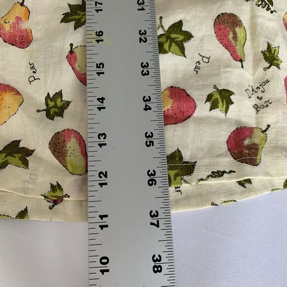 Wooden Ships Dress S 100% Linen Beige Pear Fruit Vintage Funky Cottage Country - Picture 7 of 7